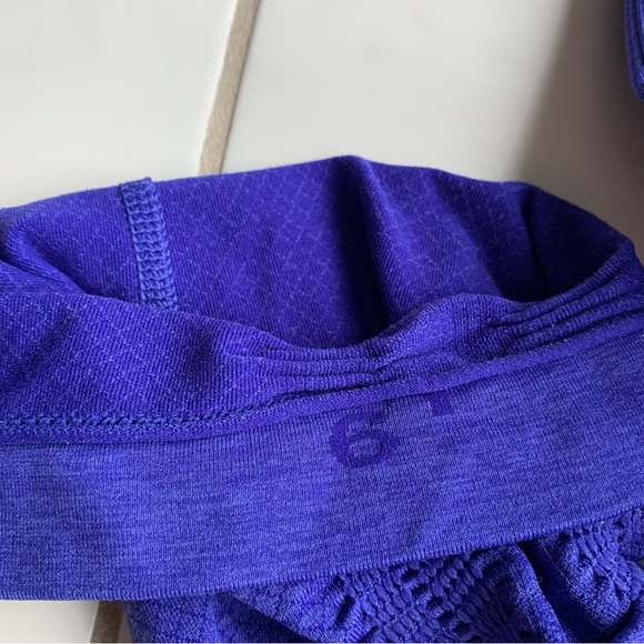 Lululemon In The Flow Crop II Heathered Bruised Berry seamless leggings purple - Picture 9 of 12